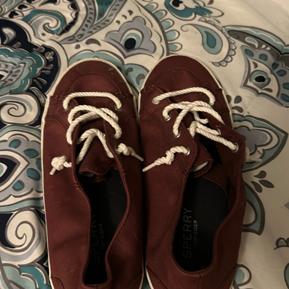 Burgundy slip on shoes, size 9 1/2